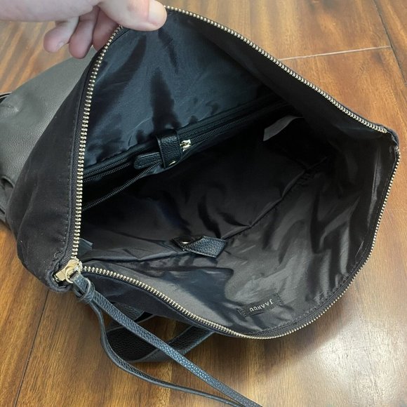 Jaanuu Black Leather Nursing Backpack main image 8